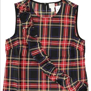 J.Crew Holiday plaid Sleeveless Top